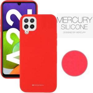 CUSTODIA per SAMSUNG GALAXY A22 (SM-A225F) - IN SILICONE CON INTERNO IN MICROFIBRA COLORE ROSSO ALTA QUALITA' BLISTER