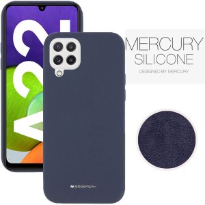 CUSTODIA per SAMSUNG GALAXY A22 (SM-A225F) - IN SILICONE CON INTERNO IN MICROFIBRA COLORE BLU ALTA QUALITA' BLISTER