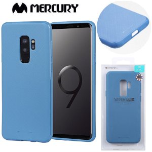 CUSTODIA per SAMSUNG GALAXY S9 PLUS (SM-G965) IN GEL TPU SILICONE COLORE AZZURRO ALTA QUALITA' MERCURY STYLE LUX BLISTER