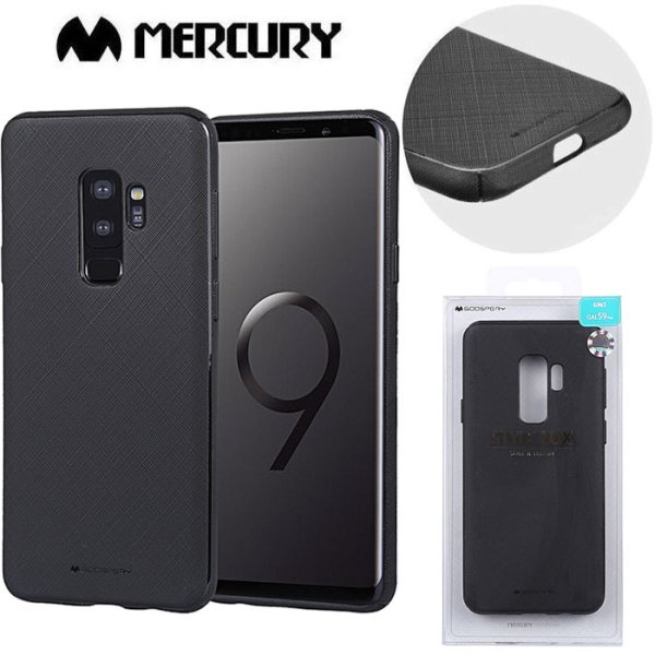 CUSTODIA per SAMSUNG GALAXY S9 PLUS (SM-G965) IN GEL TPU SILICONE COLORE NERO ALTA QUALITA' MERCURY STYLE LUX BLISTER