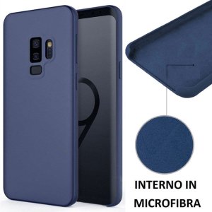 CUSTODIA per SAMSUNG GALAXY S9 PLUS (SM-G965) IN SILICONE CON EFFETTO SOFT TOUCH ED INTERNO IN MICROFIBRA COLORE BLU