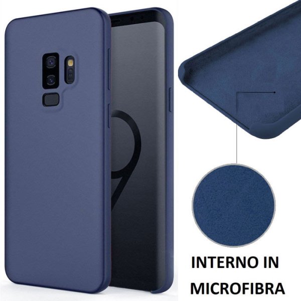 CUSTODIA per SAMSUNG GALAXY S9 PLUS (SM-G965) IN SILICONE CON EFFETTO SOFT TOUCH ED INTERNO IN MICROFIBRA COLORE BLU