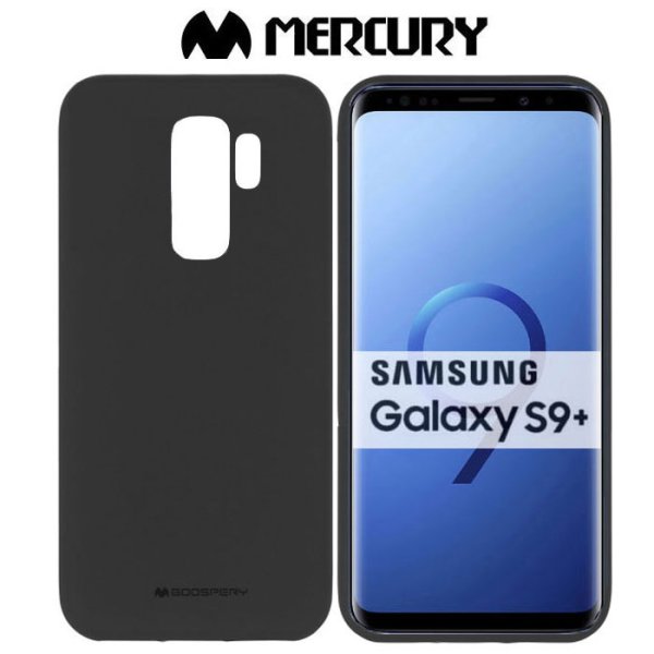 CUSTODIA per SAMSUNG GALAXY S9 PLUS (SM-G965) IN GEL TPU SILICONE COLORE NERO ALTA QUALITA' MERCURY SOFT BLISTER