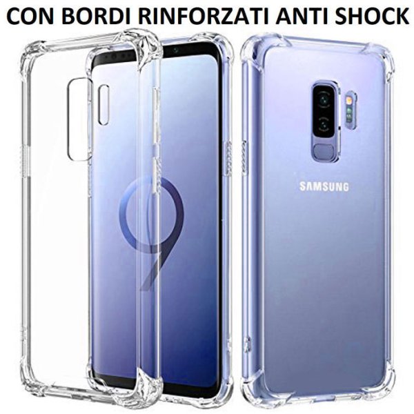 CUSTODIA per SAMSUNG GALAXY S9 PLUS (SM-G965) IN GEL TPU SILICONE TRASPARENTE SLIM 0,5mm CON BORDI RINFORZATI ANTI SHOCK CUSTODIA per SAMSUNG GALAXY S9 PLUS (SM-G965) IN GEL TPU SILICONE TRASPARENTE SLIM 0,5mm CON BORDI RINFORZATI ANTI SHOCK