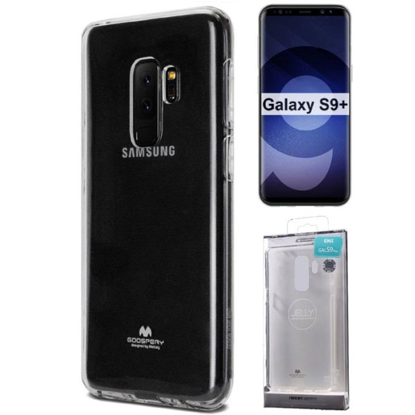 CUSTODIA per SAMSUNG GALAXY S9 PLUS (SM-G965) IN GEL TPU SILICONE TRASPARENTE ALTA QUALITA' MERCURY BLISTER