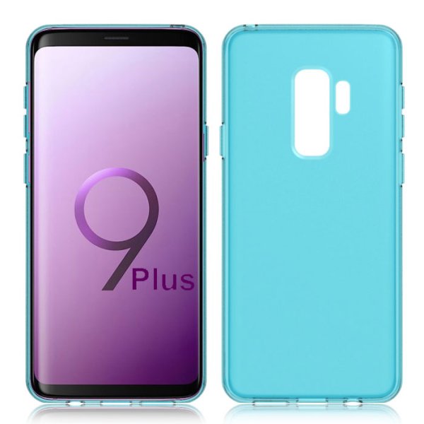 CUSTODIA per SAMSUNG GALAXY S9 PLUS (SM-G965) IN GEL TPU SILICONE COLORE AZZURRO TRASPARENTE