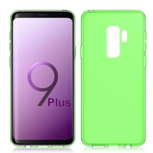 CUSTODIA per SAMSUNG GALAXY S9 PLUS (SM-G965) IN GEL TPU SILICONE COLORE VERDE TRASPARENTE