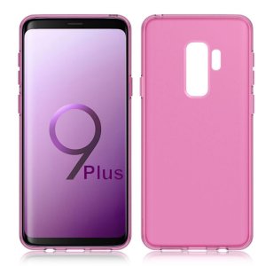 CUSTODIA per SAMSUNG GALAXY S9 PLUS (SM-G965) IN GEL TPU SILICONE COLORE ROSA TRASPARENTE