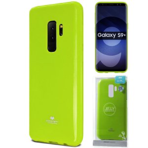 CUSTODIA per SAMSUNG GALAXY S9 PLUS (SM-G965) IN GEL TPU SILICONE COLORE VERDE LUCIDO CON GLITTER ALTA QUALITA' MERCURY