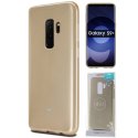 CUSTODIA per SAMSUNG GALAXY S9 PLUS (SM-G965) IN GEL TPU SILICONE COLORE ORO LUCIDO CON GLITTER ALTA QUALITA' MERCURY BLISTER