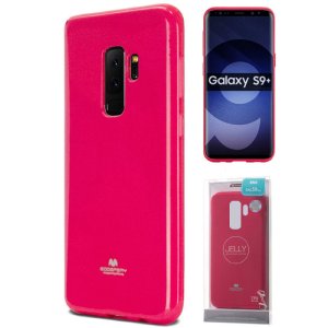 CUSTODIA per SAMSUNG GALAXY S9 PLUS (SM-G965) IN GEL TPU SILICONE COLORE FUCSIA LUCIDO CON GLITTER ALTA QUALITA' MERCURY
