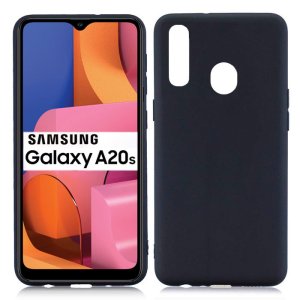 CUSTODIA per SAMSUNG GALAXY A20s (SM-A207F) IN GEL TPU SILICONE SLIM COLORE NERO SATINATO