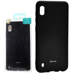 CUSTODIA per SAMSUNG GALAXY A10 (SM-A105) IN GEL TPU SILICONE COLORE NERO ROAR COLORFUL