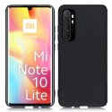 CUSTODIA per XIAOMI MI NOTE 10 LITE IN GEL TPU SILICONE SLIM COLORE NERO SATINATO