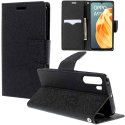 CUSTODIA per OPPO A91, RENO 3 - FLIP ORIZZONTALE CON INTERNO IN TPU SILICONE, STAND E CHIUSURA MAGNETICA COLORE NERO
