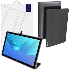 CUSTODIA per HUAWEI MEDIAPAD M5 8 (8.4") - FLIP ORIZZONTALE SIMILPELLE CON STAND E PARTE POSTERIORE TRASPARENTE COLORE GRIGIO
