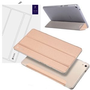 CUSTODIA per HUAWEI MEDIAPAD T3 (8") - FLIP ORIZZONTALE SIMILPELLE CON STAND E PARTE POSTERIORE TRASPARENTE COLORE ROSA ORO