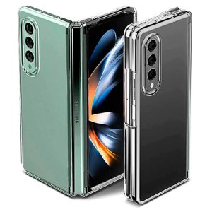 CUSTODIA per SAMSUNG GALAXY Z FOLD 4 (F936) TRASPARENTE COMPOSTA DA 1 PARTE RIGIDA CON CORNICE TPU + BUMPER PER COVER SCREEN