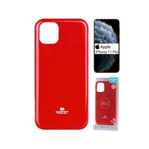 CUSTODIA per APPLE IPHONE 11 PRO (5.8") IN GEL TPU SILICONE COLORE ROSSO LUCIDO CON GLITTER ALTA QUALITA' MERCURY BLISTER