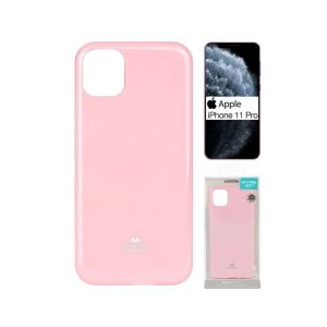 CUSTODIA per APPLE IPHONE 11 PRO (5.8") IN GEL TPU SILICONE COLORE ROSA LUCIDO CON GLITTER ALTA QUALITA' MERCURY BLISTER