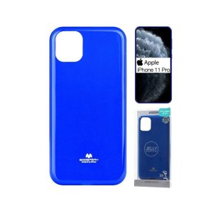 CUSTODIA per APPLE IPHONE 11 PRO (5.8") IN GEL TPU SILICONE COLORE BLU LUCIDO CON GLITTER ALTA QUALITA' MERCURY BLISTER