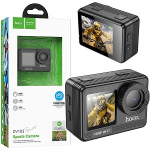 ACTION CAM WI-FI FULL HD 1080p 30Fps CON DOPPIO SCHERMO A COLORI E RISOLUZIONE FOTO FINO A 12MP COLORE NERO DV103 HOCO