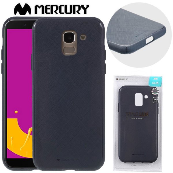 CUSTODIA per SAMSUNG GALAXY J6 2018 (SM-J600F) IN GEL TPU SILICONE COLORE BLU ALTA QUALITA' MERCURY STYLE LUX BLISTER