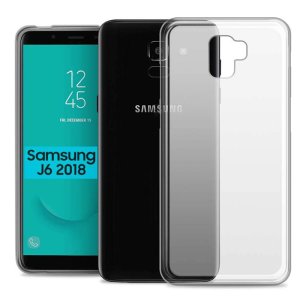 CUSTODIA per SAMSUNG GALAXY J6 2018 (SM-J600F) IN GEL TPU SILICONE COLORE BIANCO TRASPARENTE