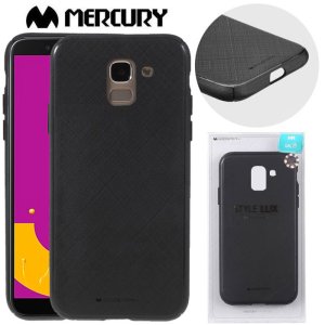CUSTODIA per SAMSUNG GALAXY J6 2018 (SM-J600F) IN GEL TPU SILICONE COLORE NERO ALTA QUALITA' MERCURY STYLE LUX BLISTER