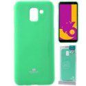 CUSTODIA per SAMSUNG GALAXY J6 2018 (SM-J600F) IN GEL TPU SILICONE COLORE VERDE ACQUA LUCIDO CON GLITTER ALTA QUALITA'