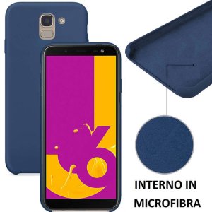 CUSTODIA per SAMSUNG GALAXY J6 2018 (SM-J600F) IN SILICONE CON EFFETTO SOFT TOUCH ED INTERNO IN MICROFIBRA COLORE BLU