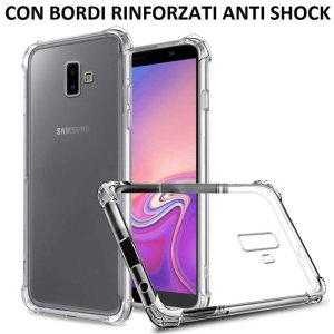 CUSTODIA per SAMSUNG GALAXY J6 2018 (SM-J600F) IN GEL TPU SILICONE TRASPARENTE SLIM 0,5mm CON BORDI RINFORZATI ANTI SHOCK