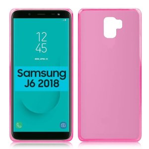CUSTODIA per SAMSUNG GALAXY J6 2018 (SM-J600F) IN GEL TPU SILICONE COLORE ROSA TRASPARENTE