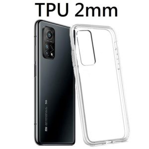 CUSTODIA per XIAOMI MI 10T 5G, MI 10T PRO 5G - IN GEL TPU SILICONE 2mm TRASPARENTE CON CORNICE BIANCO OPACO