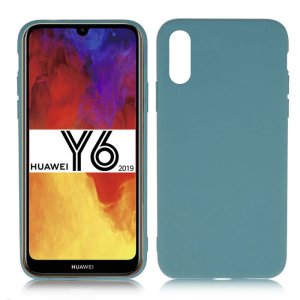 CUSTODIA per HUAWEI Y6 2019 IN GEL TPU SILICONE SLIM COLORE PETROLIO SATINATO
