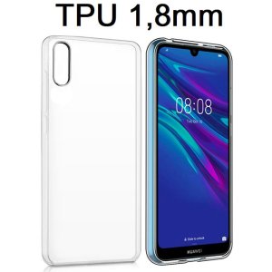 CUSTODIA per HUAWEI Y6 2019, Y6 PRIME 2019, HONOR PLAY 8A IN GEL TPU SILICONE 1,8mm TRASPARENTE