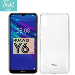 CUSTODIA per HUAWEI Y6 2019, Y6 PRIME 2019, HONOR PLAY 8A IN GEL TPU SILICONE TRASPARENTE ALTA QUALITA' ROAR COLORFUL