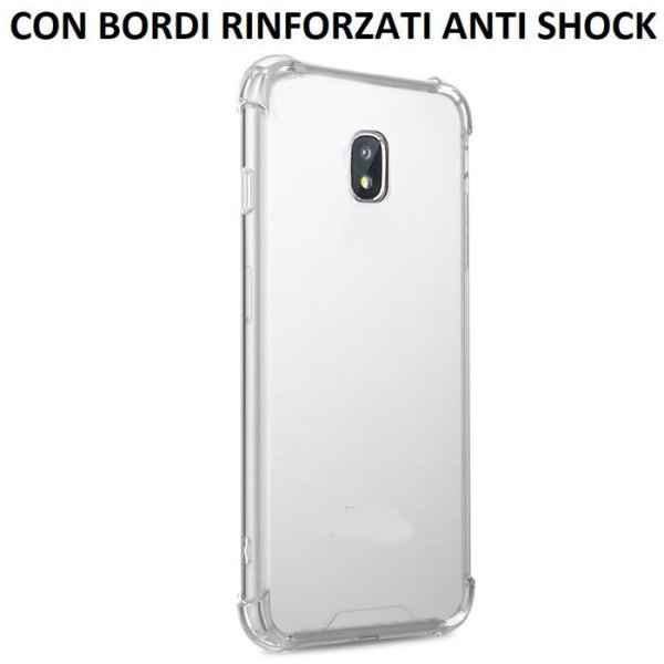 CUSTODIA per SAMSUNG SM-J330 GALAXY J3 (2017) IN GEL TPU SILICONE TRASPARENTE SLIM 0,5mm CON BORDI RINFORZATI ANTI SHOCK