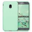 CUSTODIA per SAMSUNG SM-J330 GALAXY J3 (2017) IN GEL TPU SILICONE SLIM 0,4mm COLORE VERDE ACQUA SATINATO