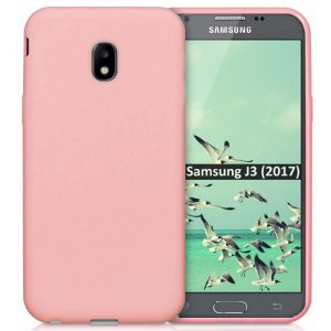 CUSTODIA per SAMSUNG SM-J330 GALAXY J3 (2017) IN GEL TPU SILICONE SLIM 0,4mm COLORE ROSA SATINATO