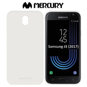 CUSTODIA per SAMSUNG SM-J330 GALAXY J3 (2017) IN GEL TPU SILICONE COLORE BIANCO ALTA QUALITA' MERCURY SOFT BLISTER