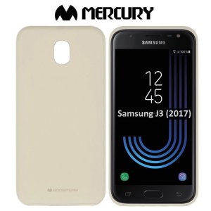 CUSTODIA per SAMSUNG SM-J330 GALAXY J3 (2017) IN GEL TPU SILICONE COLORE BEIGE ALTA QUALITA' MERCURY SOFT BLISTER