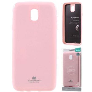 CUSTODIA per SAMSUNG SM-J330 GALAXY J3 (2017) IN GEL TPU SILICONE COLORE ROSA LUCIDO CON GLITTER ALTA QUALITA' MERCURY BLISTER