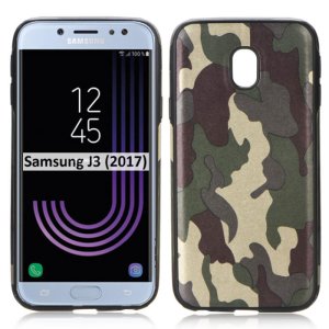 CUSTODIA per SAMSUNG SM-J330 GALAXY J3 (2017) IN GEL TPU SILICONE CON FANTASIA MILITARE COLORE VERDE