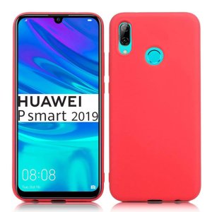 CUSTODIA per HUAWEI P SMART 2019, HONOR 10 LITE IN GEL TPU SILICONE SLIM COLORE ROSA PESCA SATINATO