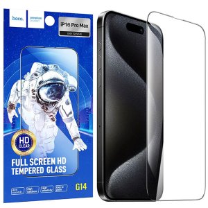 PELLICOLA per APPLE IPHONE 17 PRO MAX, 16 PRO MAX - VETRO TEMPERATO FULL FACE CON CORNICE NERA FULL GLUE 0.33mm HOCO