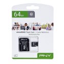 MEMORY CARD MICRO SDXC 64GB + ADATTATORE CLASSE 10 VELOCITA' IN SCRITTURA DA 10MB/s P-SDU64G10PPL-GE PNY
