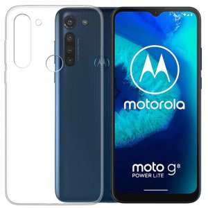CUSTODIA per MOTOROLA MOTO G8 POWER LITE - IN GEL TPU SILICONE TRASPARENTE
