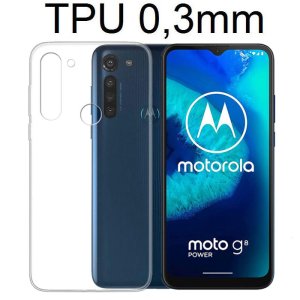 CUSTODIA per MOTOROLA MOTO G8 POWER - IN GEL TPU SILICONE ULTRA SLIM 0,3mm TRASPARENTE