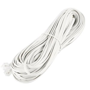 CAVO TELEFONICO 6P4C MASCHIO/MASCHIO LUNGHEZZA 20 MT. COLORE BIANCO
